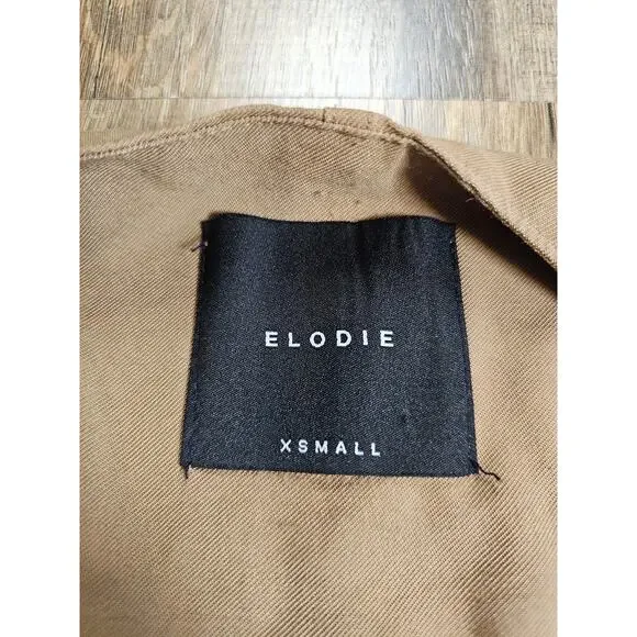 Elodie Drape Collar Long Duster Women's Size XS Brown Rayon - Picture 5 of 9